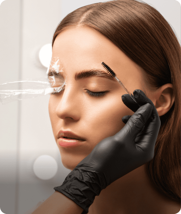 Professional eyebrow styling process