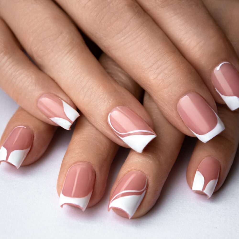 Elegant nails with white accents