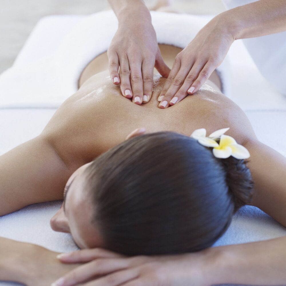 Therapeutic massage in spa setting