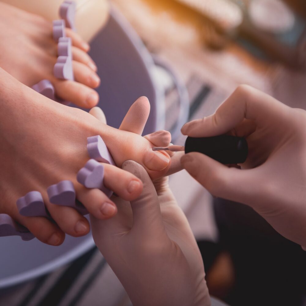 Relaxing pedicure session in progress