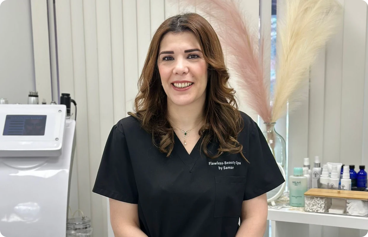 Beauty professional in a treatment room