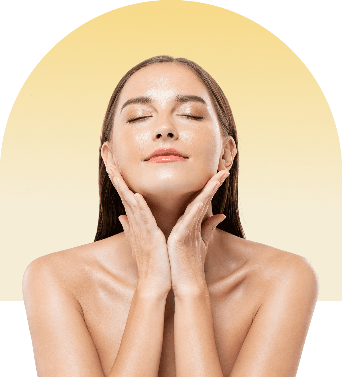Woman enjoying skincare routine